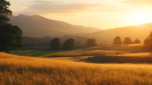 Sunset Over Rolling Hills