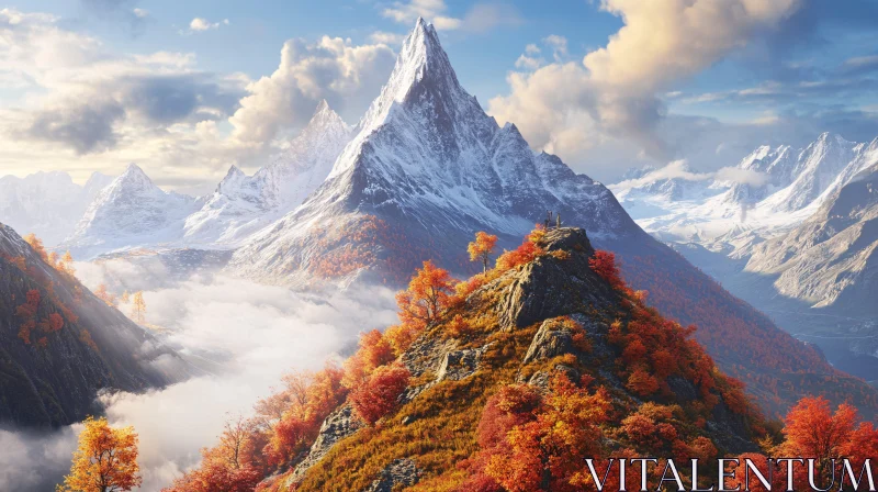 AI ART Breathtaking Mountain View in Fall