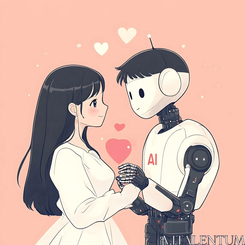 AI ART AI Romance: A Cartoon Love Story