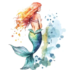 Watercolor Mermaid Illustration