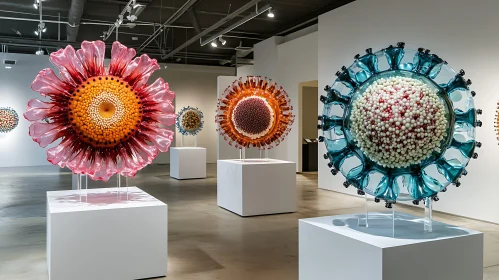 Modern Abstract Glass Art Installations