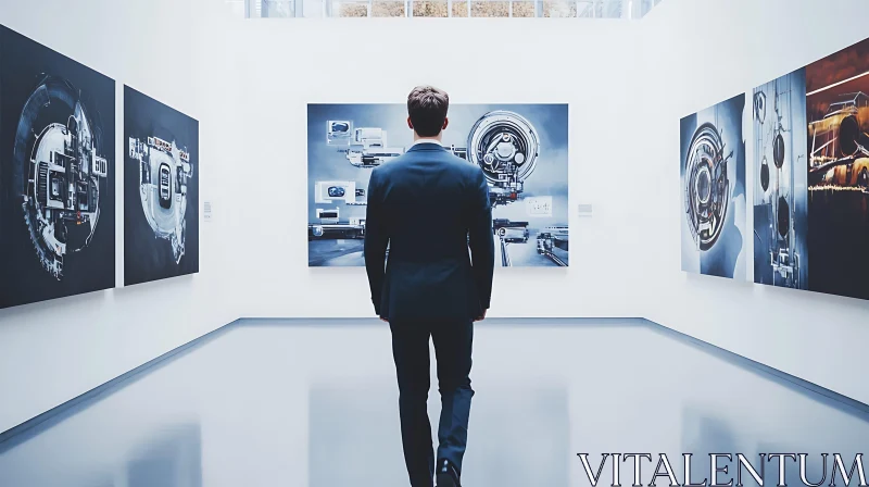 AI ART Art Gallery Featuring Futuristic Technological Artwork