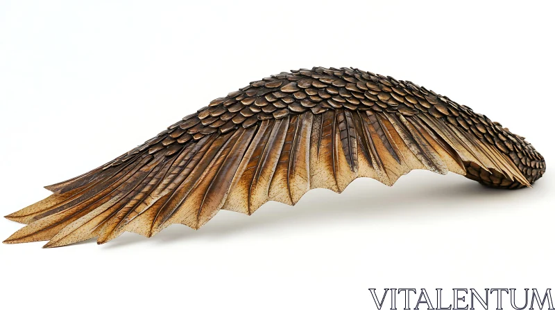 AI ART Detailed Feather Wing Sculpture