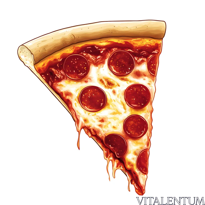 AI ART Vector Art of Pepperoni Pizza Slice