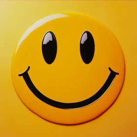 Minimalist Smiley Face on Yellow Background