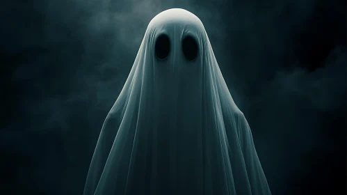 Ghostly Figure in White Sheet