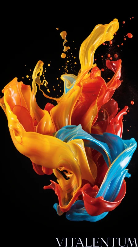 Colorful Liquid Splash Art - Bold and Intense Colors AI Image