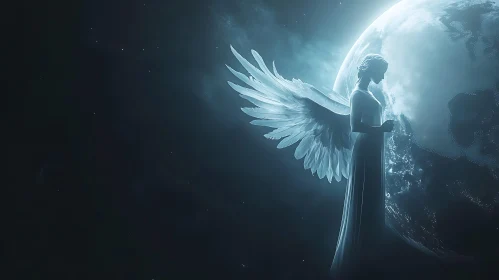 Celestial Guardian in Lunar Glow