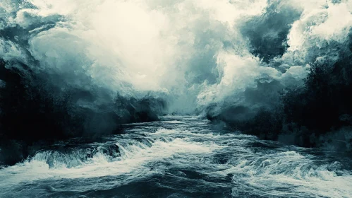 Stormy Sea with Crashing Waves