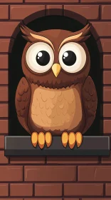 Playful Owl Illustration