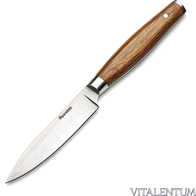 AI ART Sharp Kitchen Knife with Polished Wood Handle