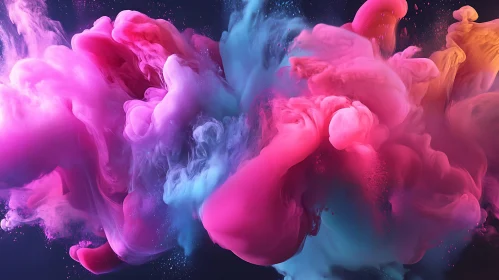 Swirling Color Smoke Abstract