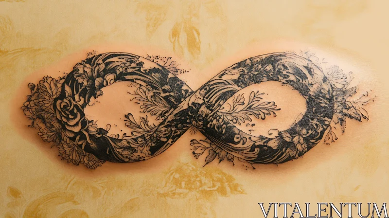 Intricate Black Ink Infinity Tattoo AI Image