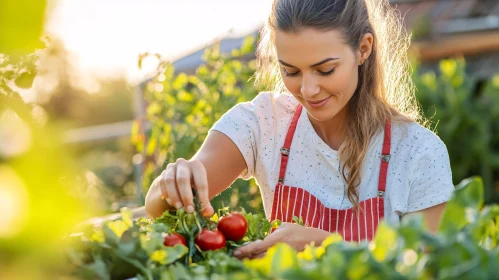 Tomato Harvest: A Woman's Garden Joy