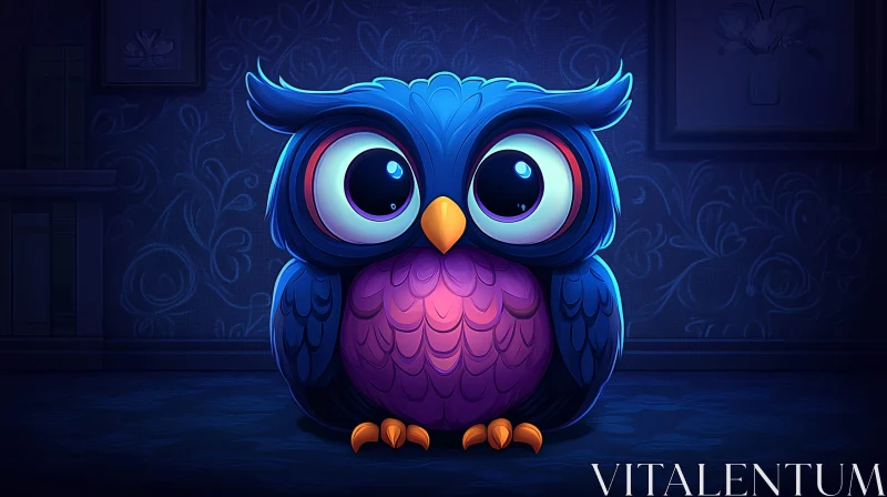 AI ART Charming Cartoon Owl Art