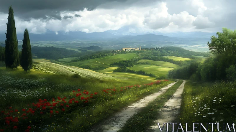 AI ART Scenic Tuscany Countryside View