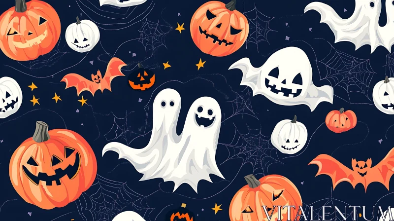 Halloween Night Pattern Design AI Image