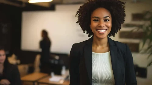 Professional Woman Portrait with Black Blazer