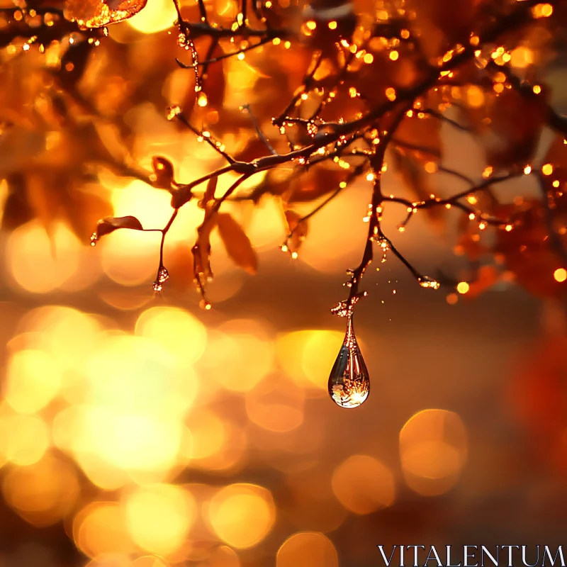 AI ART Autumn Leaves and Bokeh