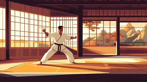 Peaceful Dojo Practice Art