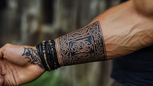 Detailed Celtic Arm Tattoo Close-Up