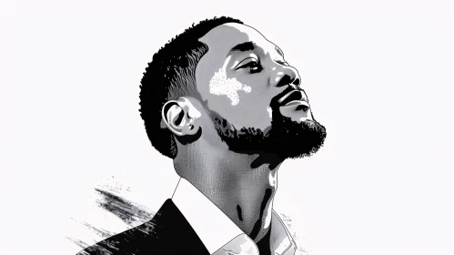 Graceful Digital Art of Will Smith in Monochrome