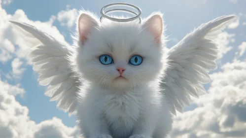 Heavenly Feline: A Kitten's Angelic Portrait