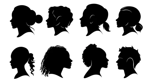 Diverse Head Profiles in Black and White