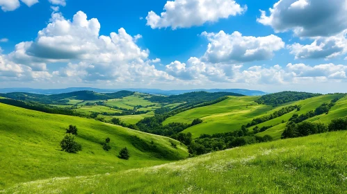 Rolling Hills Under a Cloudy Sky