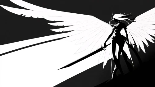 Winged Warrior Silhouette