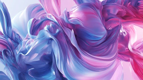 Ethereal Fluidity in Pink and Blue