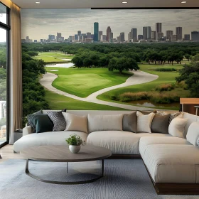 Modern Living Space with Scenic Backdrop