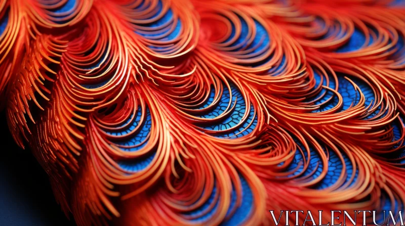 Intricate Multilayered Feather Artwork in Vibrant Colors AI Image