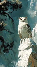 Owl Perched in a Wilderness Setting