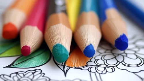 Macro Shot of Colored Pencils