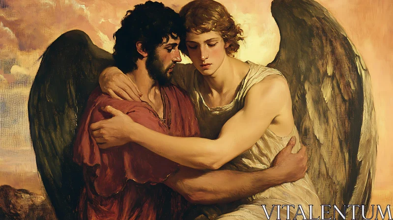 Wings of Comfort: An Angelic Embrace