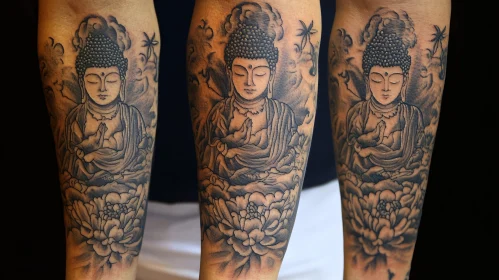 Buddha Tattoo with Lotus Flowers