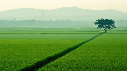Lush Rice Field Landscape
