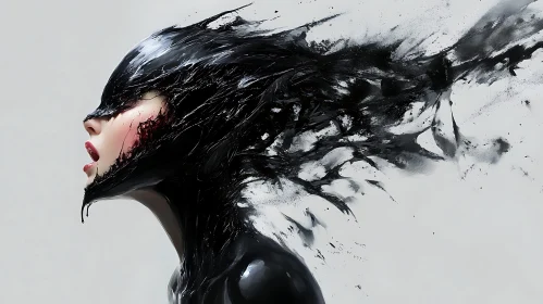 Ink-Covered Woman