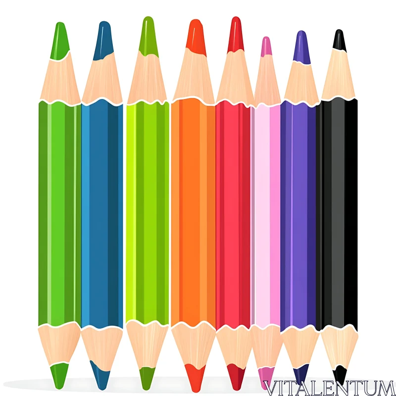 Brightly Colored Pencils Illustration for Creative Projects