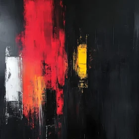 Vivid Abstract Painting on Dark Canvas