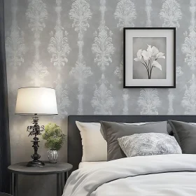 Calm Bedroom with Floral Wall Decor