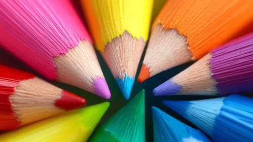 Sharpened Colored Pencils Close-Up