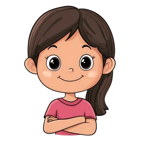 Cute Girl Cartoon Character Art