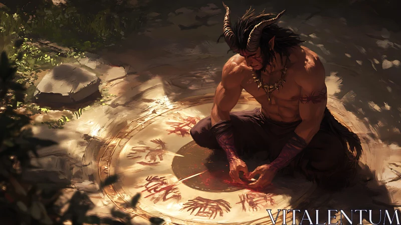 Horned Demon Performing Ritual
