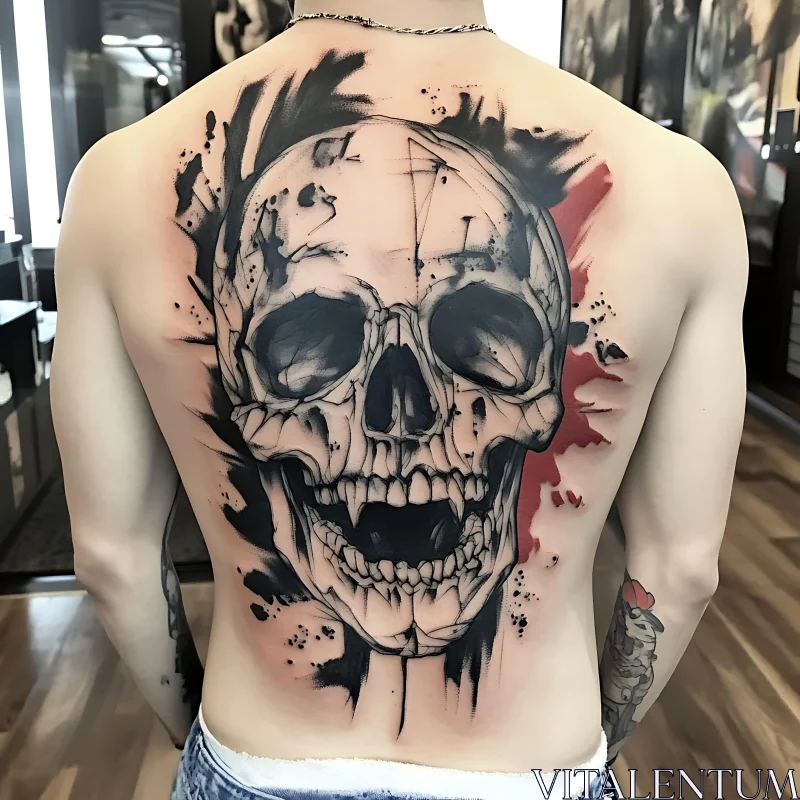 Skull Tattoo Inked on Back