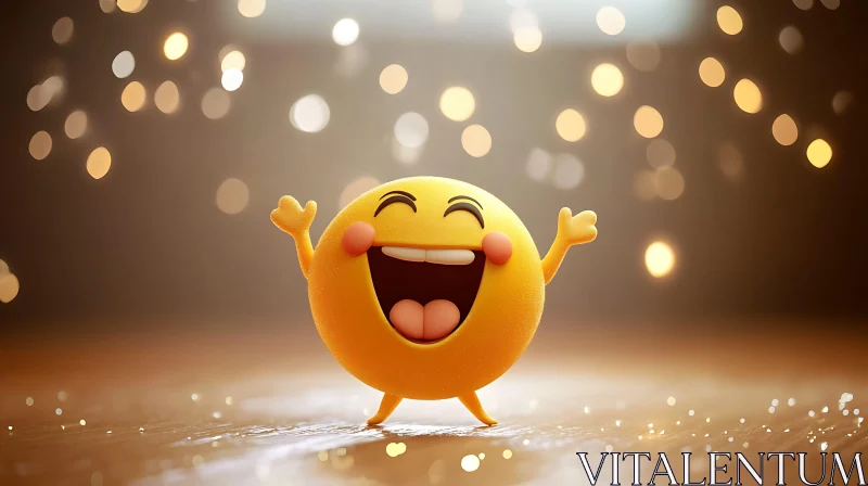 Happy Emoji with Bokeh Background