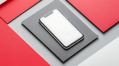 Minimalist Phone Display on Color Blocks