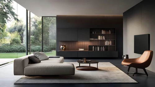 Contemporary Living Space with Nature View