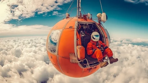 Skydiving Pod Above Cloudscape